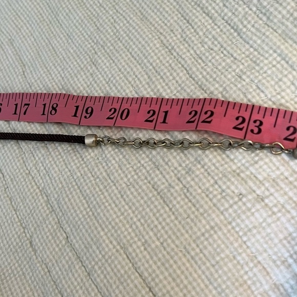 Vintage Chico's Blue Green Resin Pendant Boho Necklace Brown Rope Chain - Picture 11 of 11